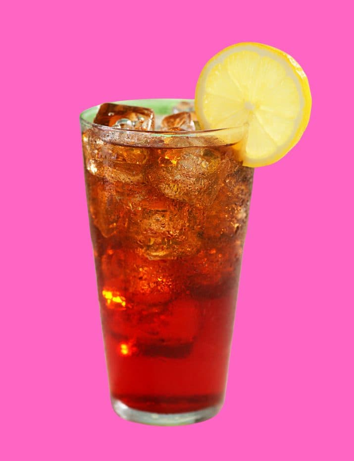 Classroom Sweetheart — hibiscus berry refresher over ice with a lemon wheel