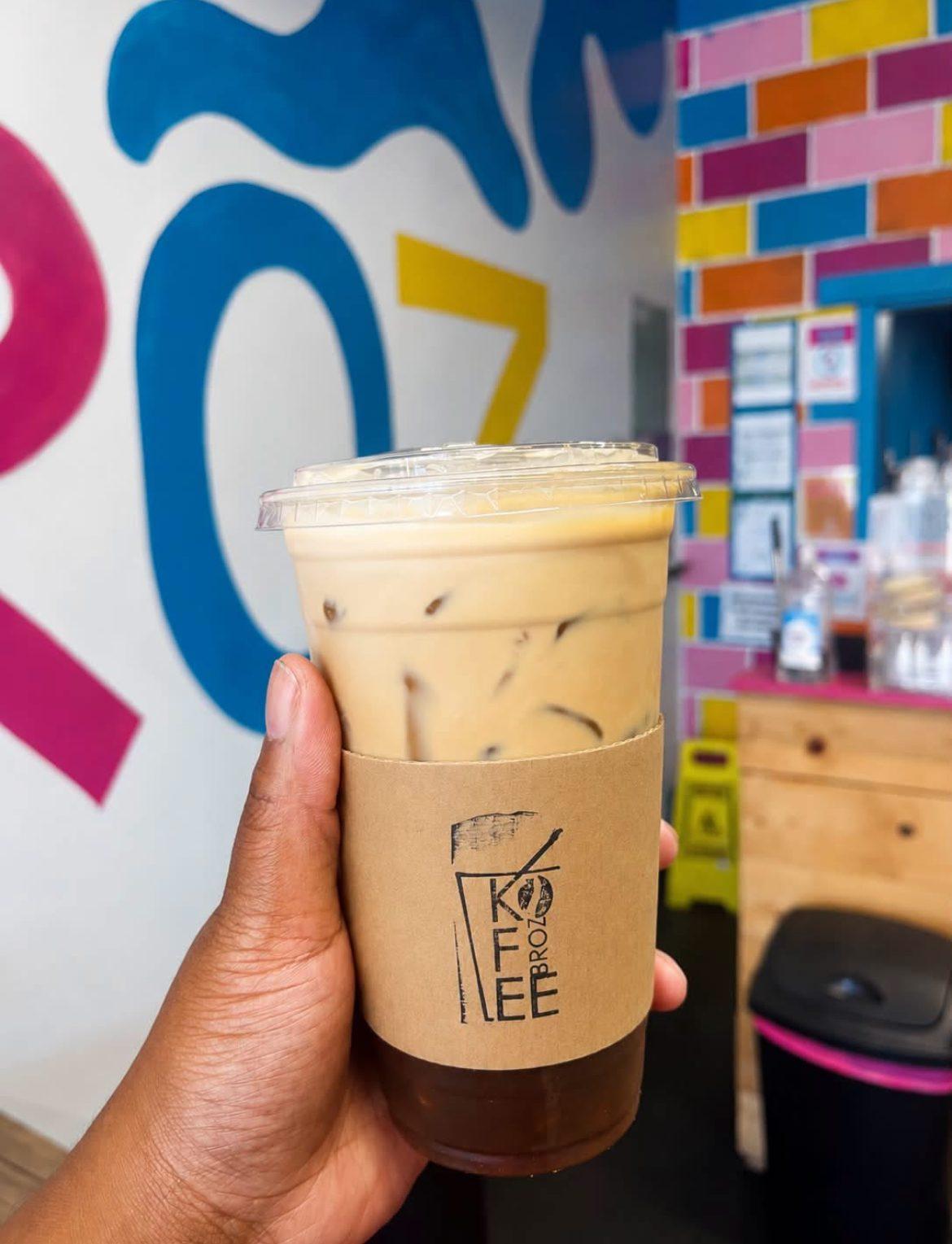 Honor Roll — iced caramel latte with cold foam and caramel drizzle